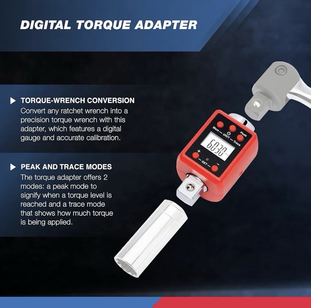 NEIKO 20743A 3/4-Inch Digital Torque Adapter, 150–750 ft-lb Range
