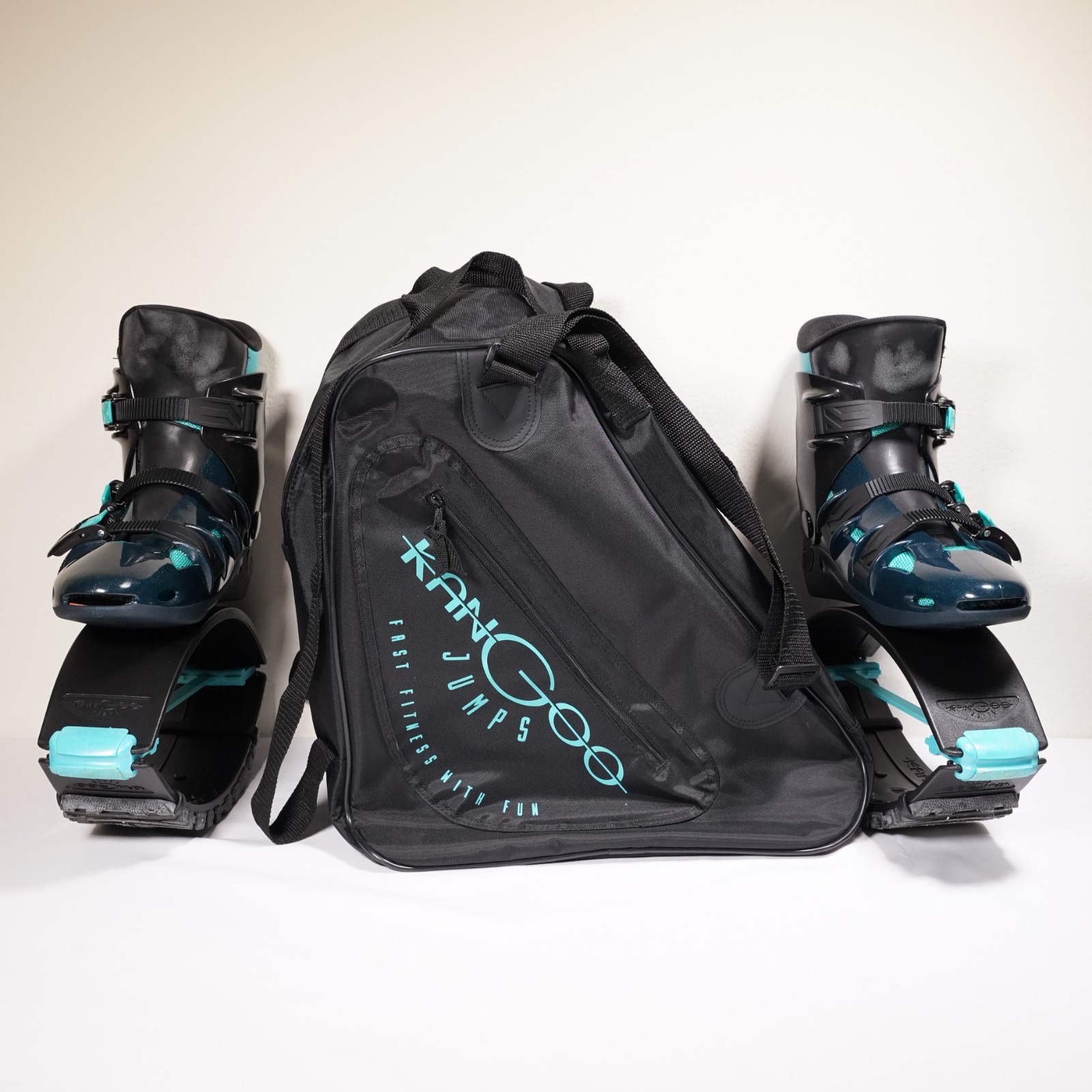 Kangoo Jumps Rebound Boots Low Impact Fitness Shoes in Blue w/ Bag Size 6 Liner