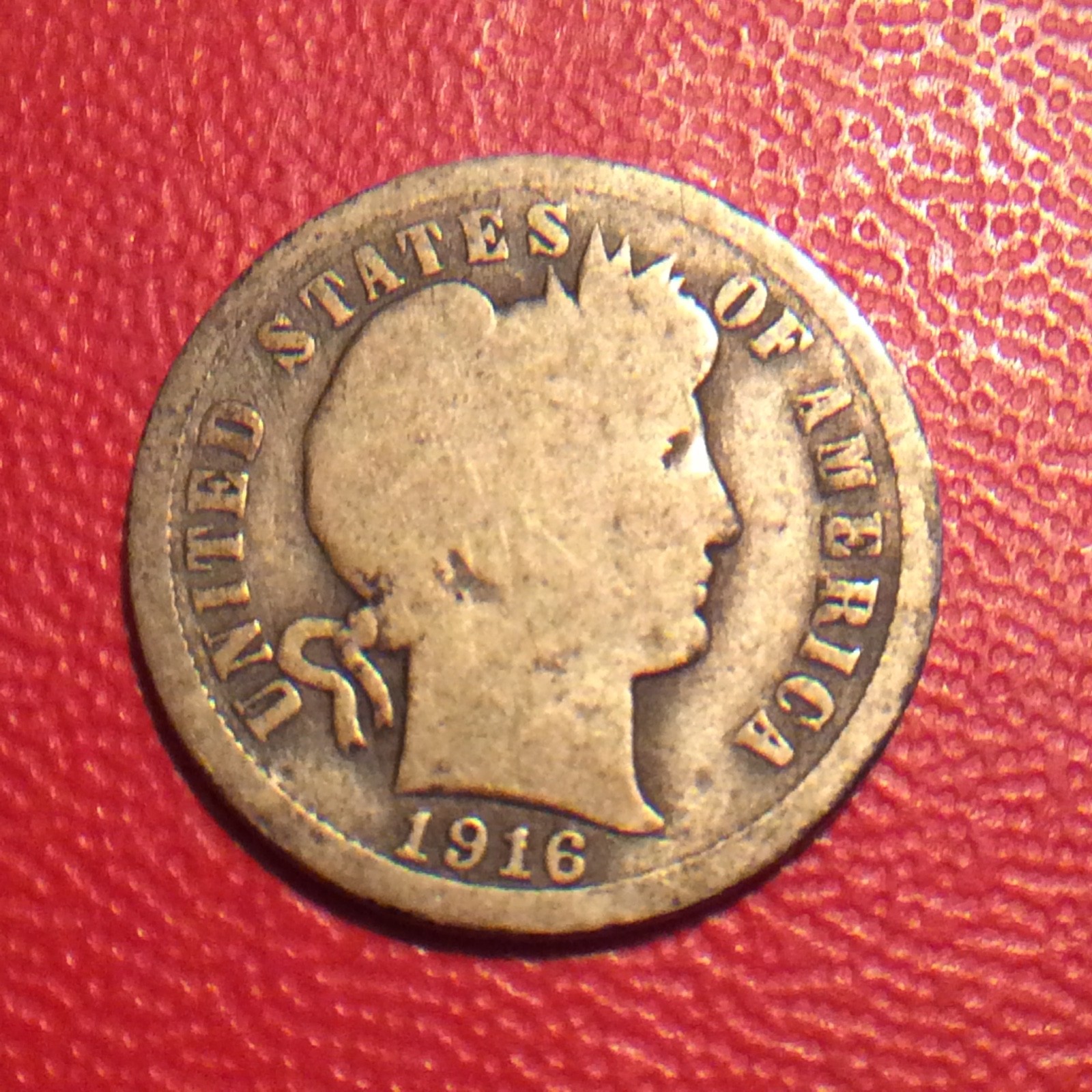 1916 BARBER DIME   I-669 FREE SHIPPING