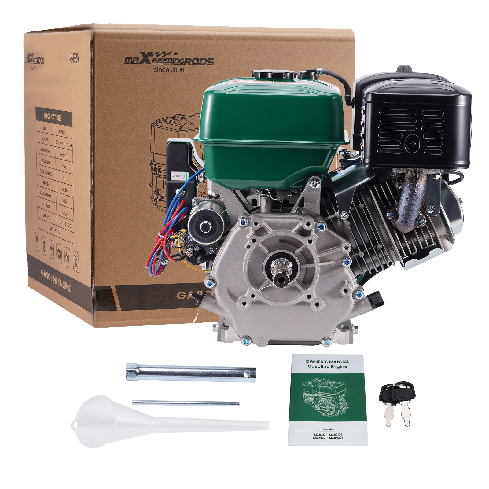 420cc Gasoline Electric Start Engine Motor Horizontal 4 Stroke 15HP For Go Kart