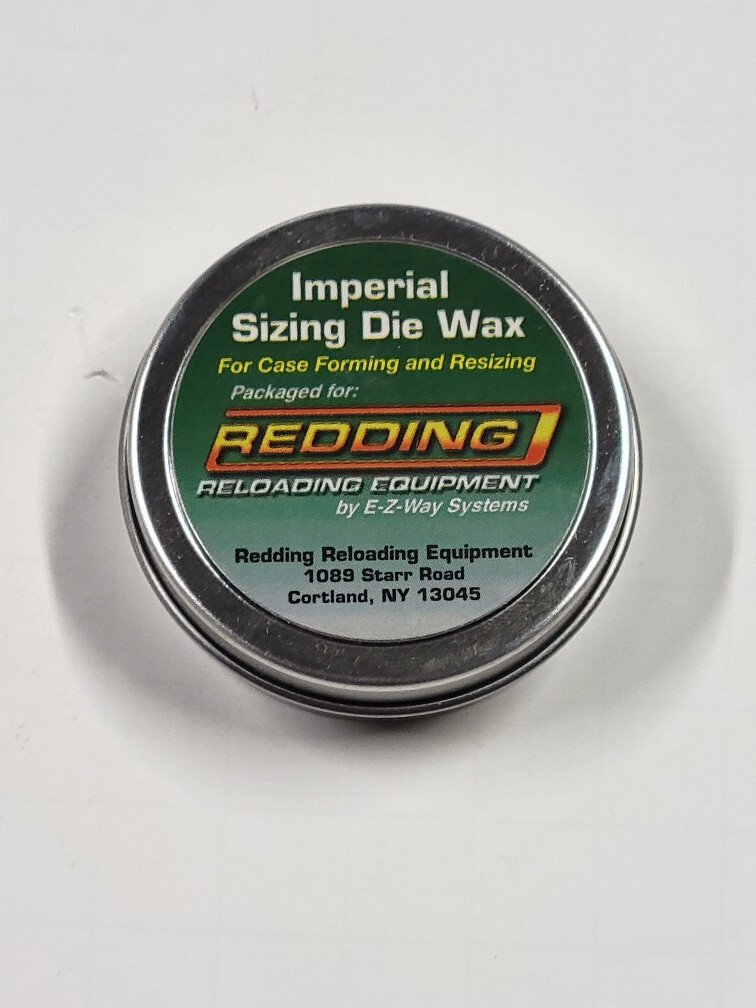 21022 REDDING IMPERIAL SIZING DIE WAX - 1 OZ TIN - BRAND NEW - GREEN