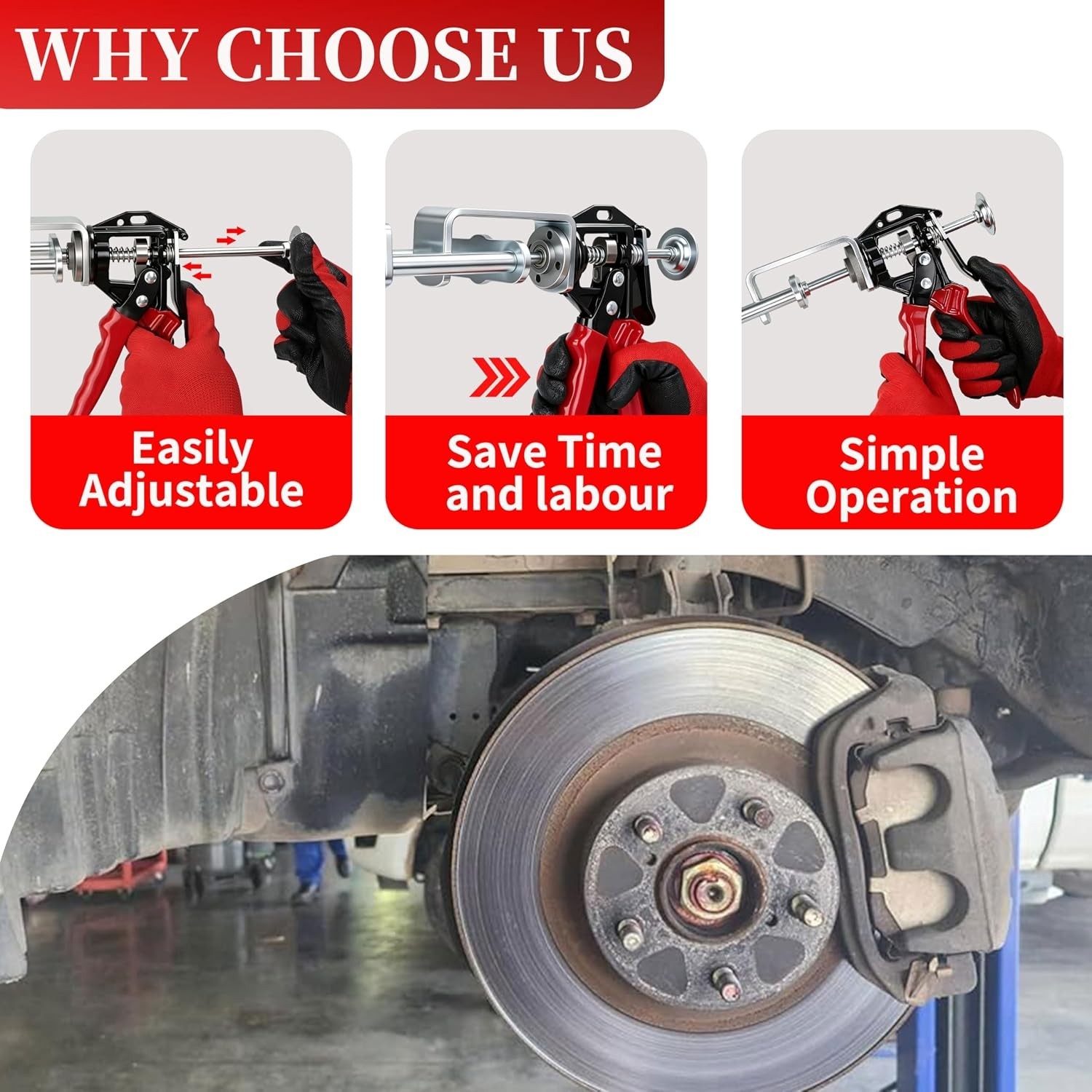 Dual Piston Compressor Tool for Brake Pad Replacement | Dual Piston Tool with...