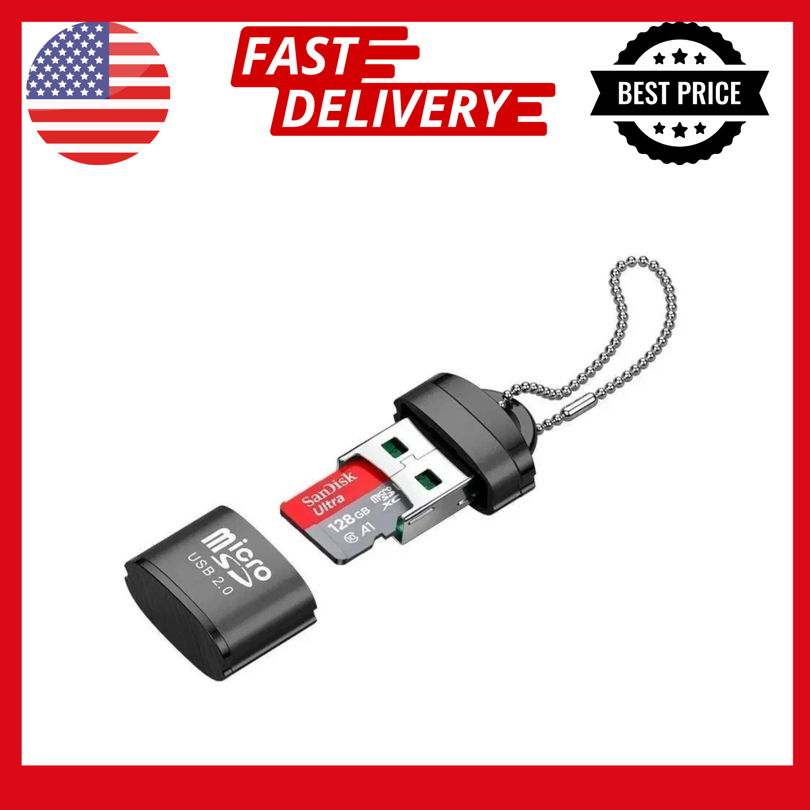 USB 2.0 Micro SD Card Reader TF Memory Card Adapter Mini Portable Tool