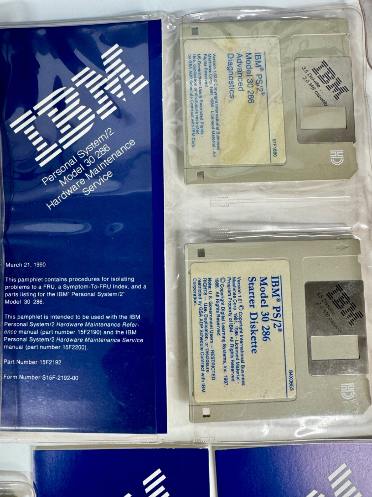 Vintage IBM PS/2 Hardware Maintenance Service Technical Reference Kit - RARE
