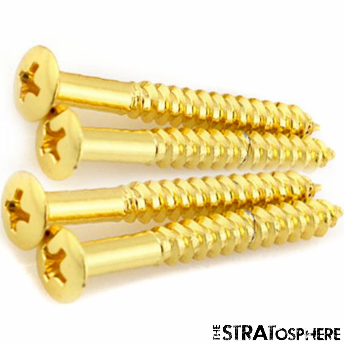 *NEW Set of 4 NECK PLATE SCREWS for Fender Strat Tele P Jazz Bass Gold