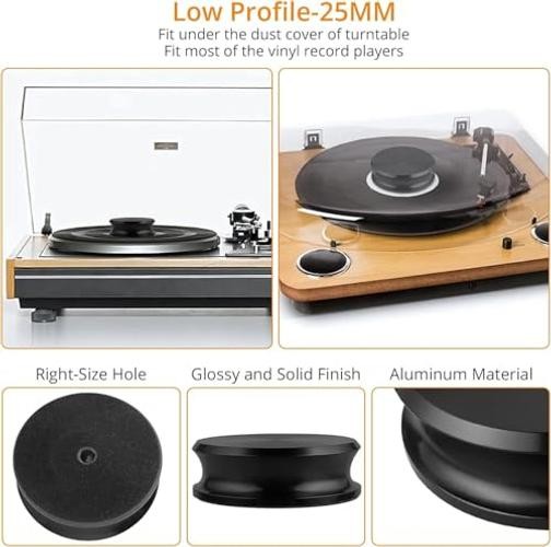 11oz Aluminum Vinyl Record Stabilizer with Bubble - Record Weight Stabilizer