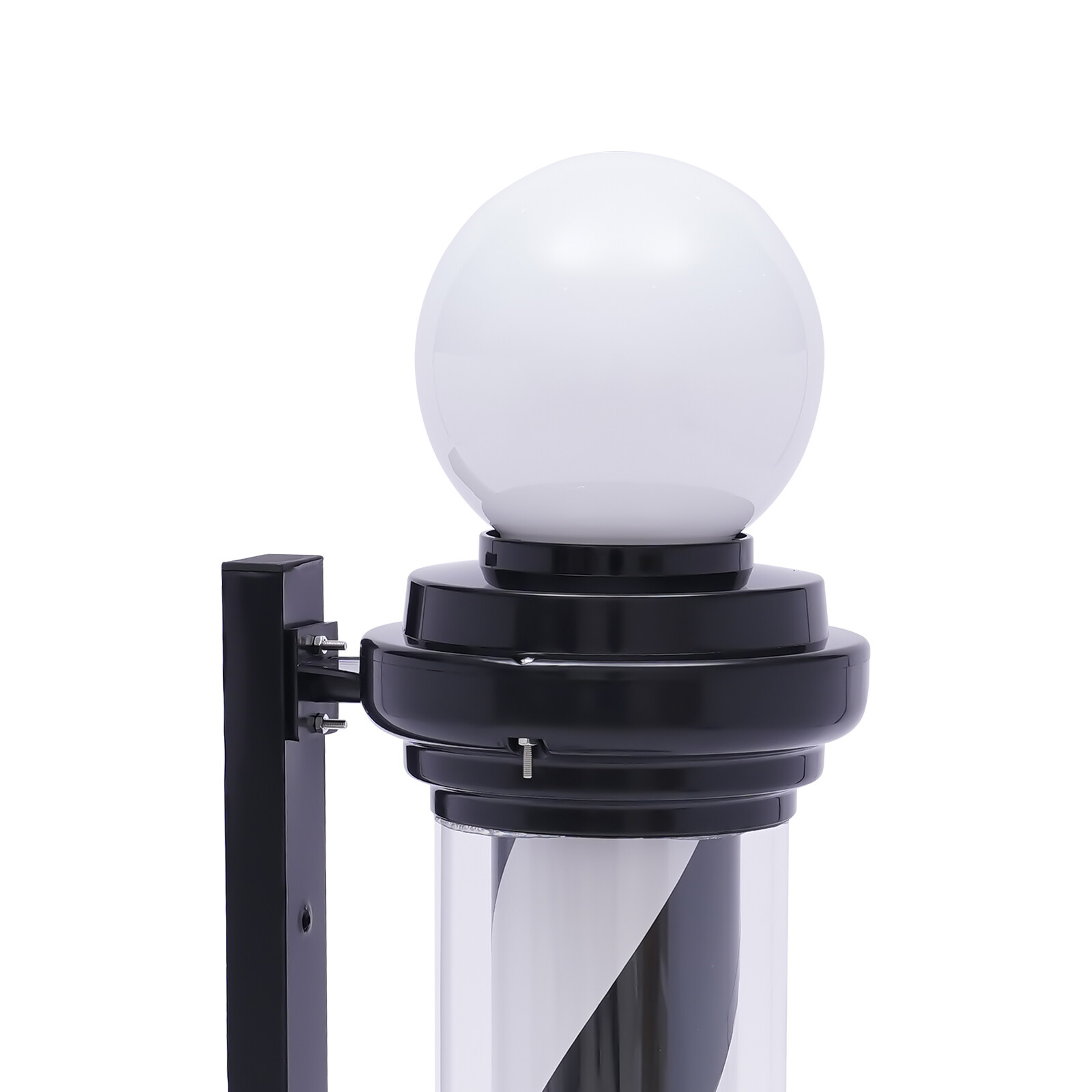 Barber Pole Red Blue White Black Stripes LED light Outdoor Rotating Wall Lamp US