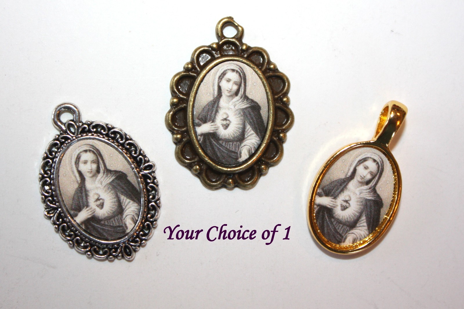 Immaculate Heart of Mary Rosary Mini Medal | Choice of Finish | STA-101-464
