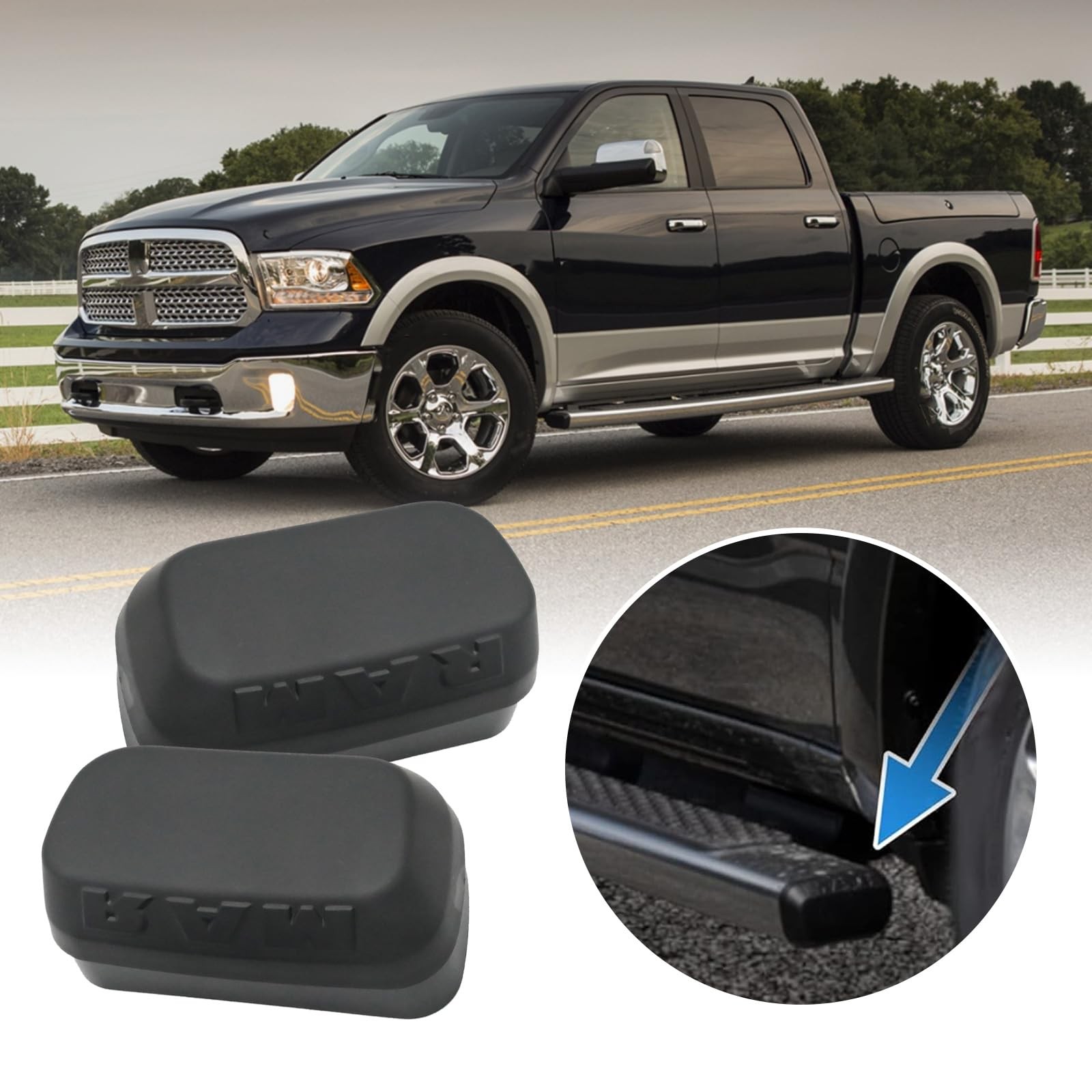 68193113AA 2 Pcs Running Board End Cap Side Step Replacement for Dodge RAM 1500