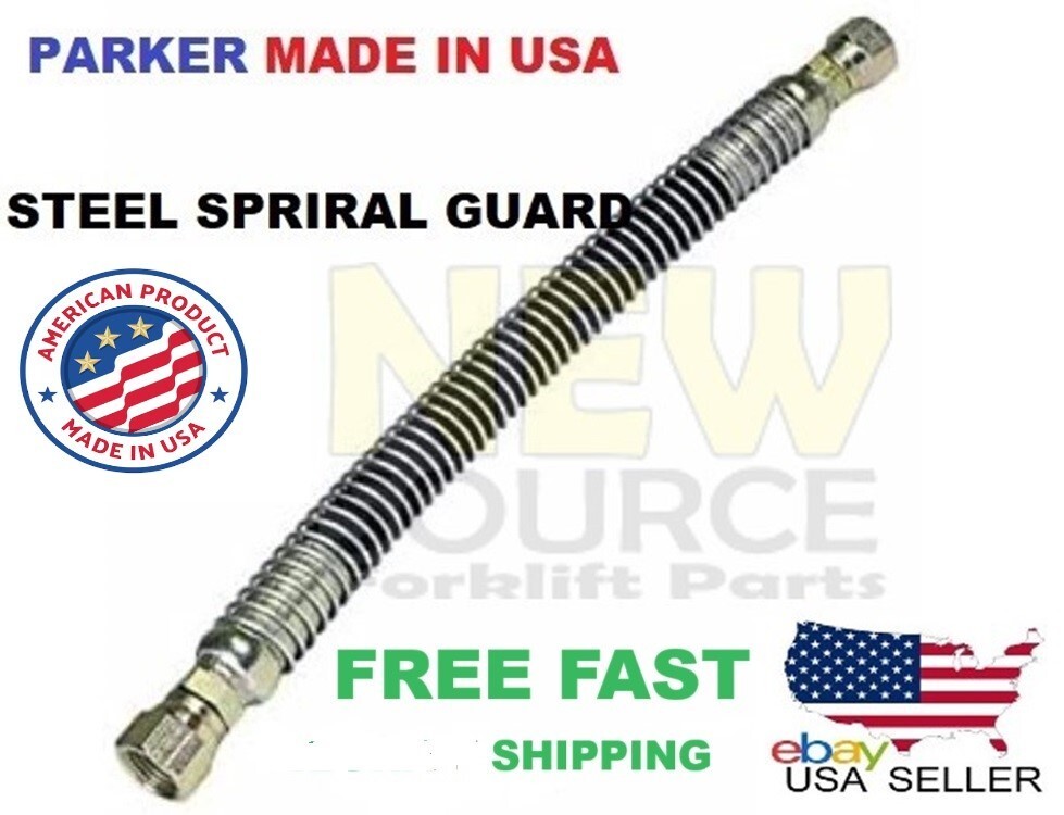30"  FORKLIFT PROPANE LPG HOSE 2.5 FEET PARKER USA STEEL SPYRAL GUARD RR015-30