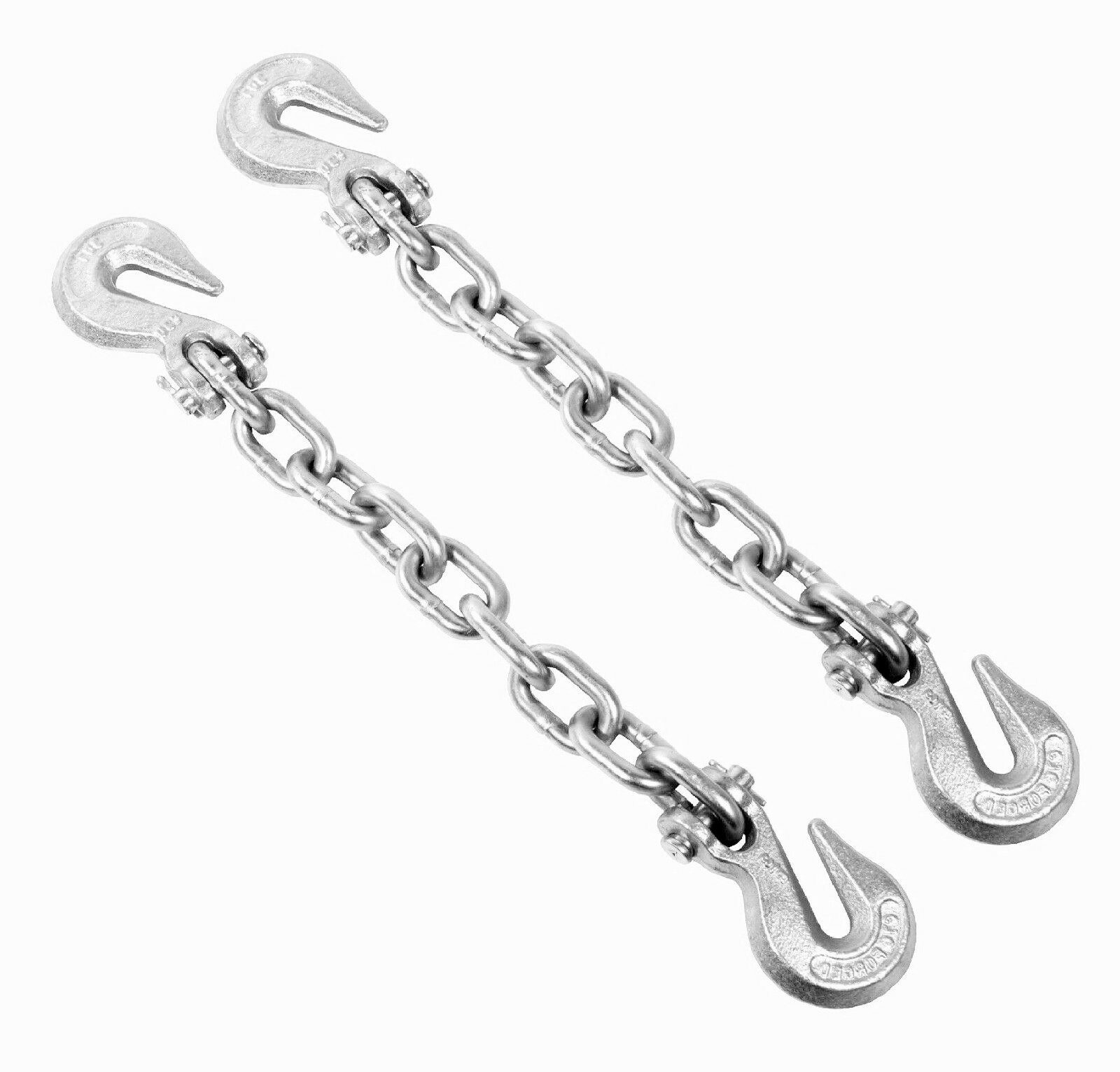 Double Grab Hook Set for Autobody Frame Repair Machines - 3/8" Hooks, 19" Long