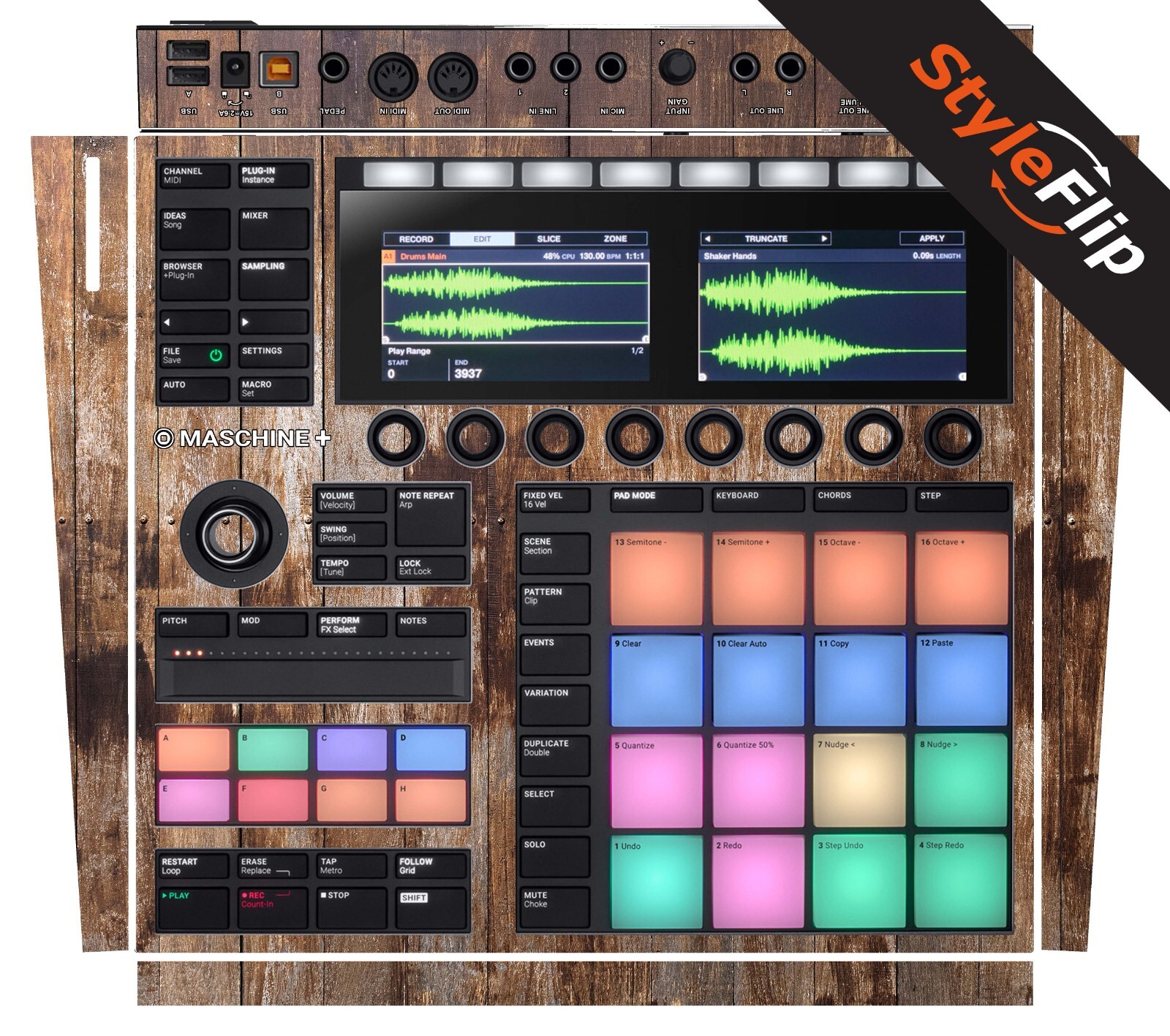 Native Instruments Maschine Plus | Wood 1 | Protective Decal | Syleflip