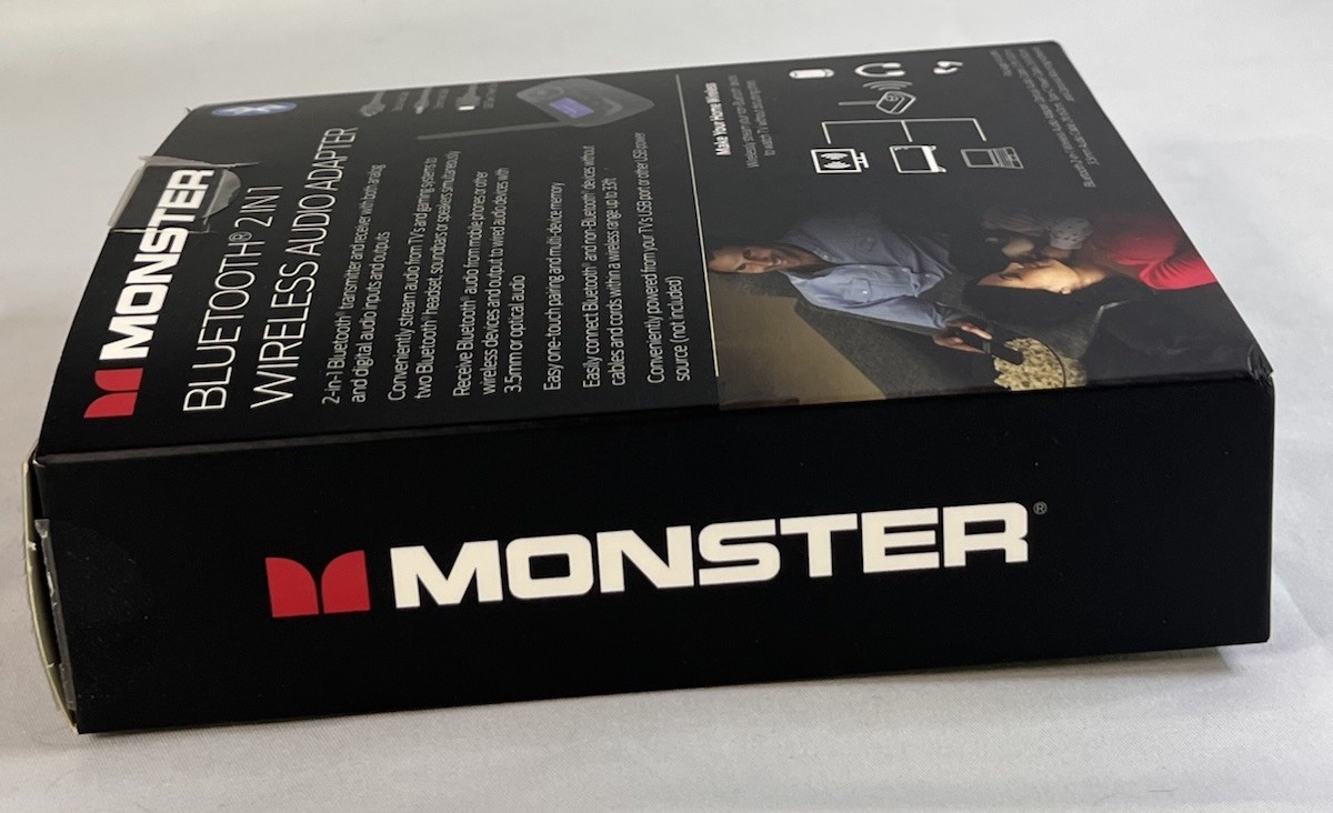 Monster Bluetooth 2 In 1 Wireless Audio Adapter - Black New Open Box