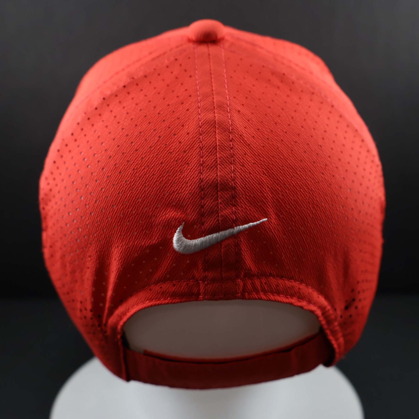 Nike Golf Adjustable Swoosh Golf Hat, Red/White, Polyester
