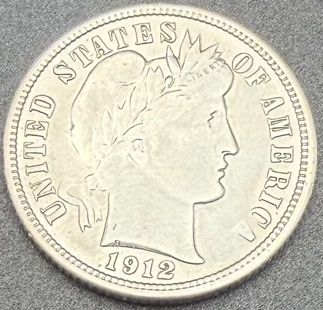 1912-S Barber Dime Silver 10C Better Date San Francisco VF XF Sharp Details