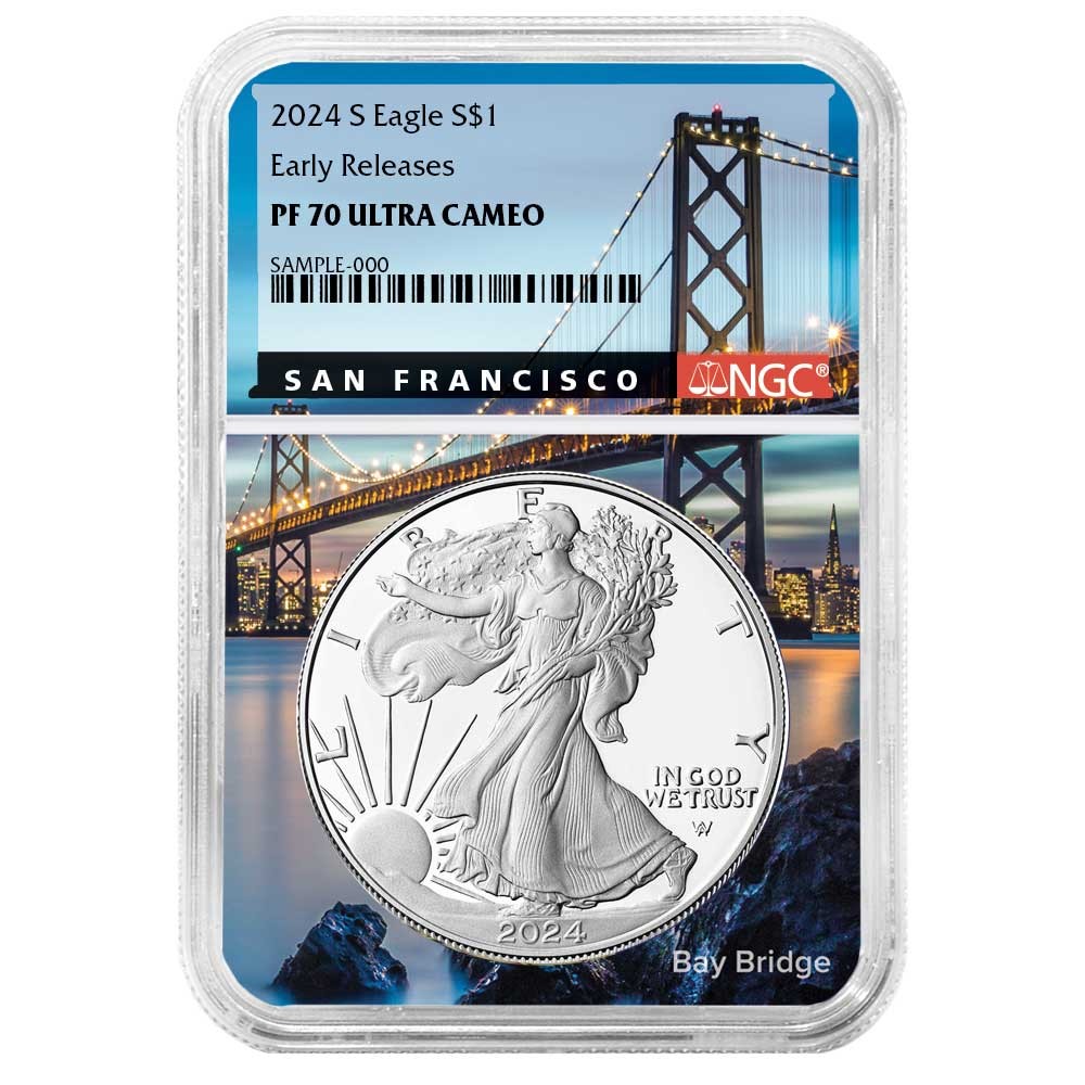 2024-S Proof $1 American Silver Eagle NGC PF70UC ER San Francisco Core