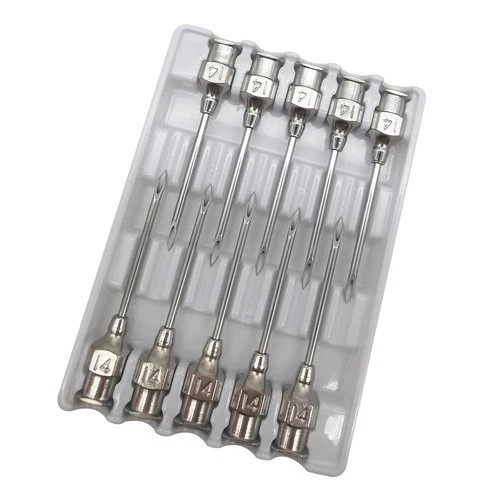 Newest 10pcs Reusable Stainless Steel 304 Veterinary Syringe Needle For Animal