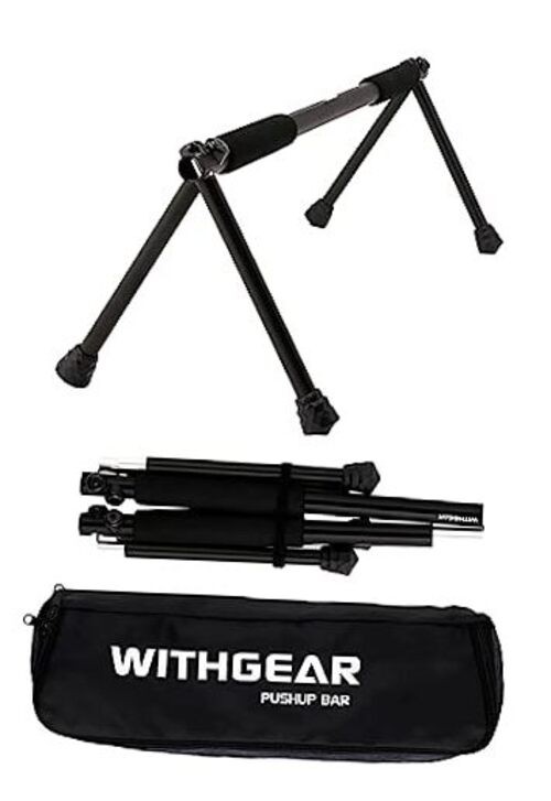 Push Up Bar – Folding Dip Bar for Home Workout, Lightweight & Swan Black