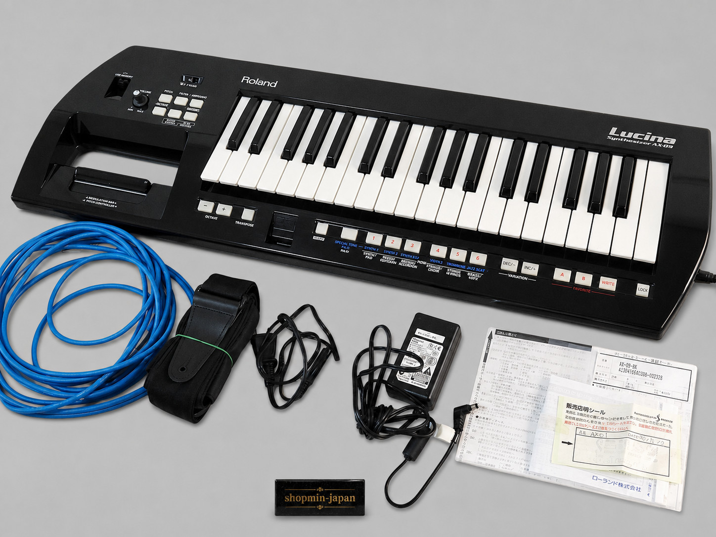 Roland Lucina AX-09 Black Sparkle Keytar Shoulder Keyboard Tested w/ Box japan