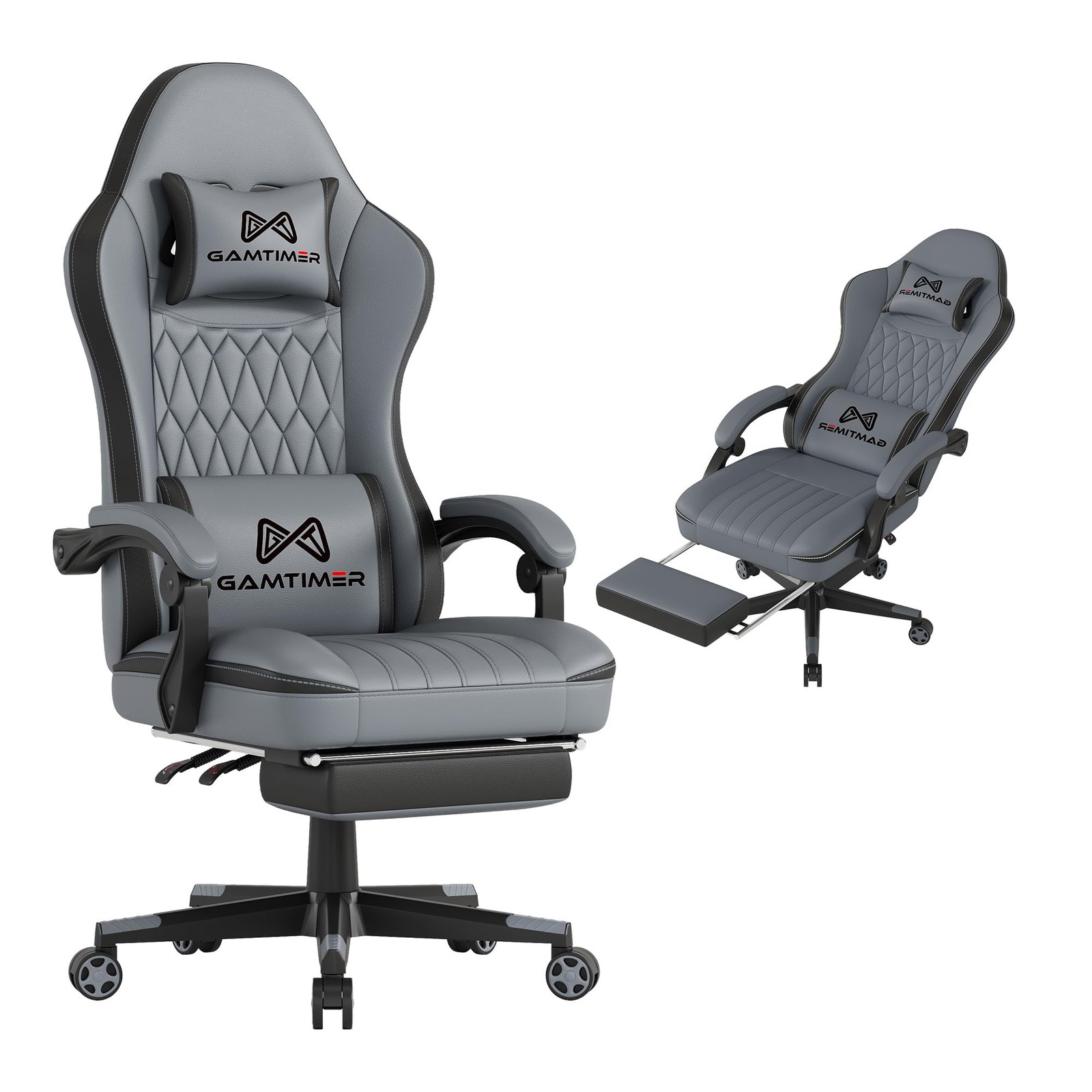 Gaming Chair with Footrest, Ergonomic Computer Chair, PU Breathable Material ...
