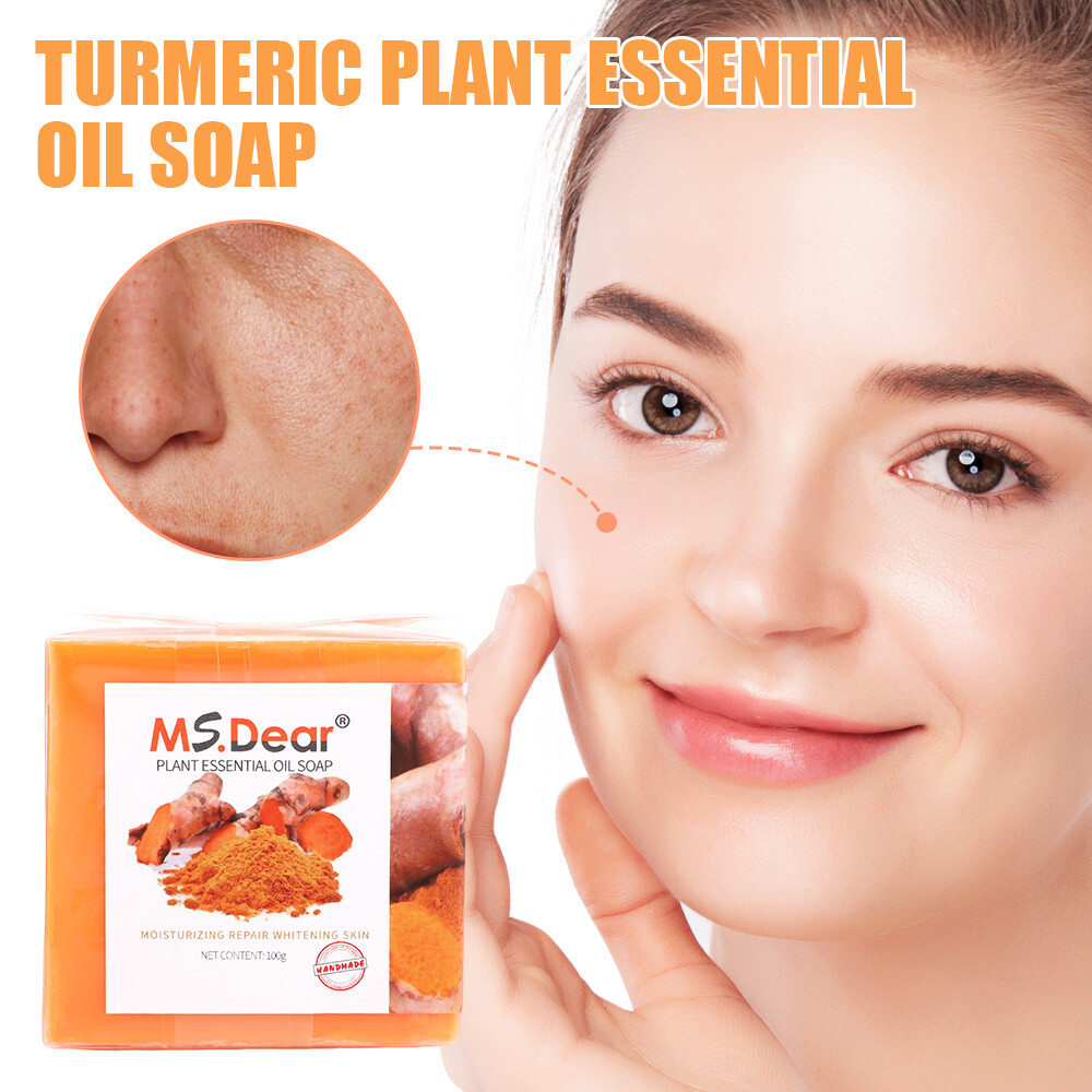 2Pc Turmeric Soap for Face&Body,Skin Brightening Anti-Acne Dark Spots Lightening