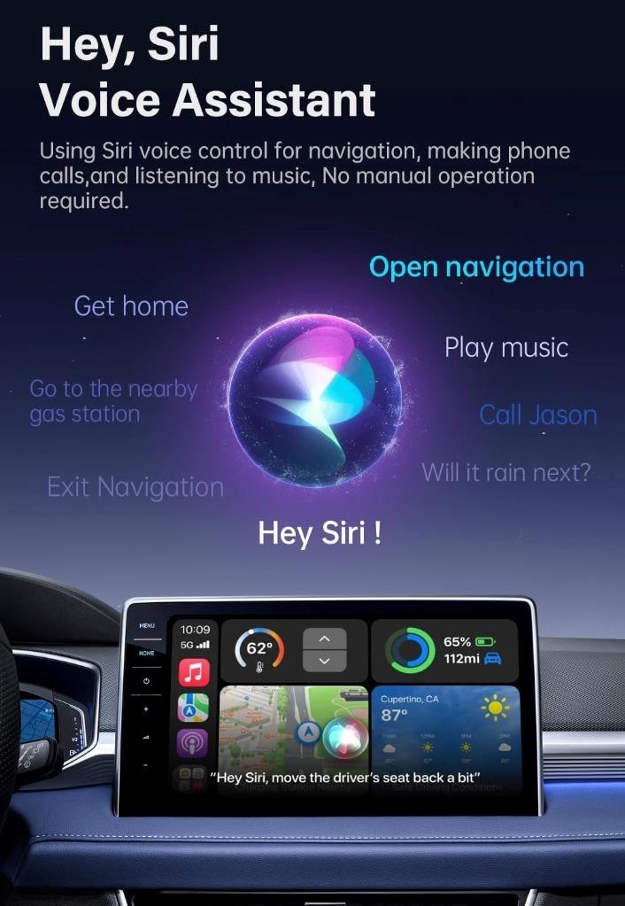New Wireless CarPlay Android Auto Adapter 2-in-1 USB Mini Dongle Plug & Play