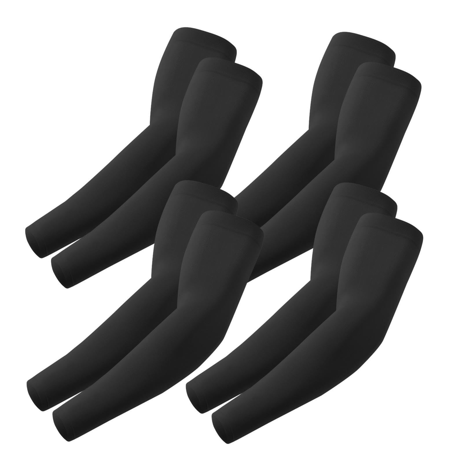 ROXUN 4 Pairs Arm Sleeves, Cooling UV Sun One Size, 4 - 4 Black