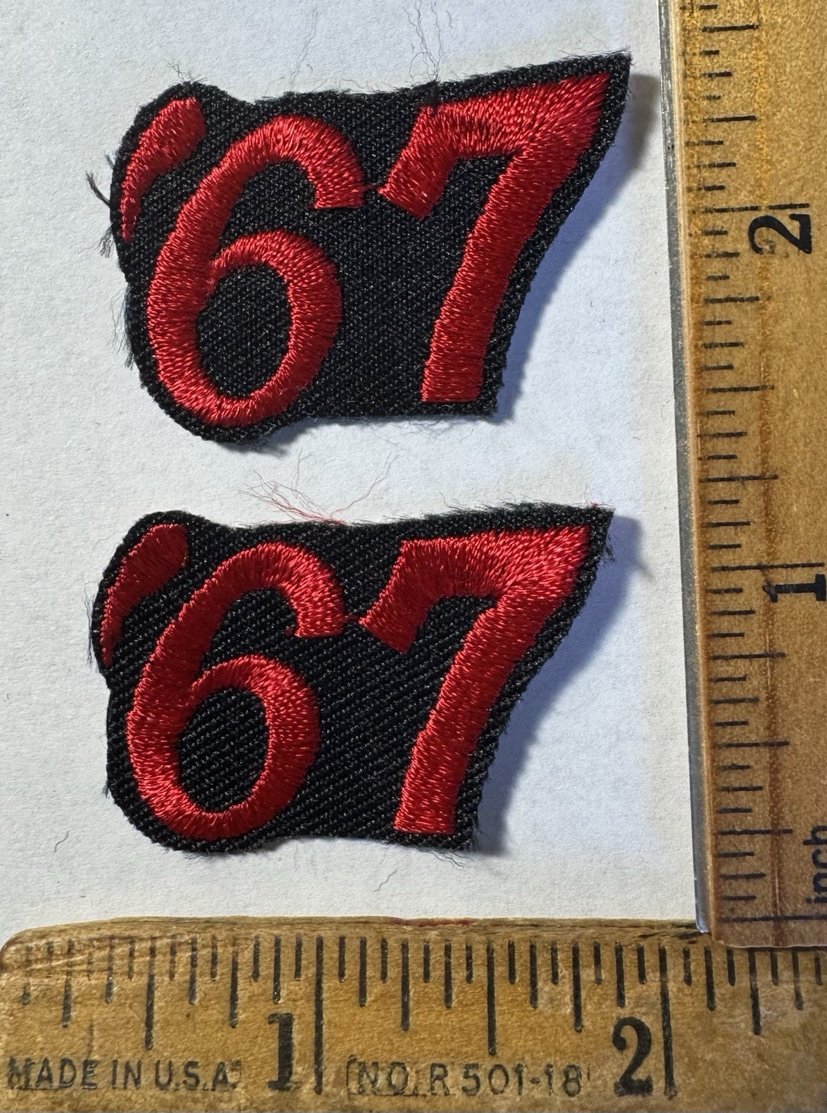 Vintage Lot Of 2 1967 ‘67 Logo Iron On Patch Mopar Muscle Car Dodge Plymouth
