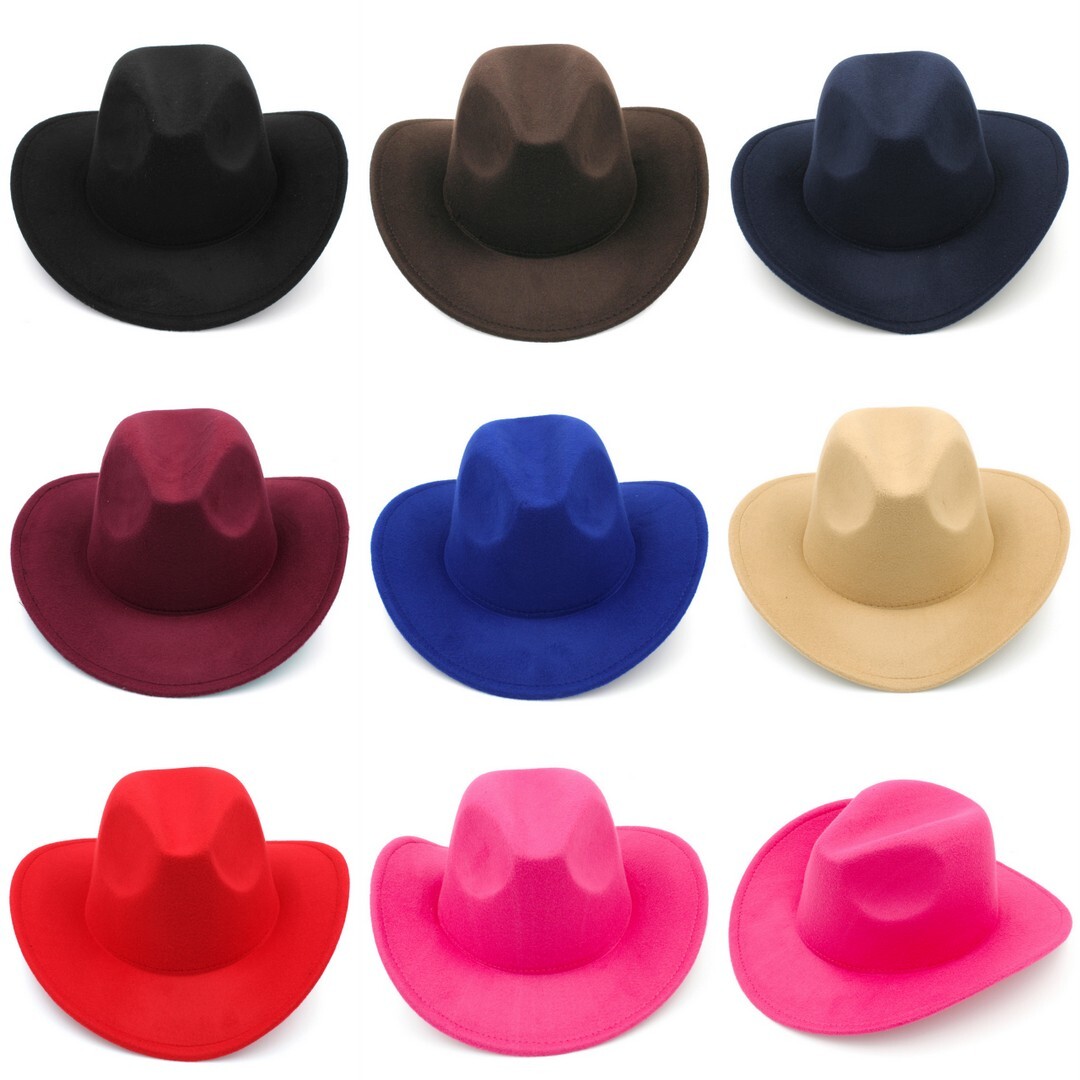 Kids Boys Girls Felt Cowboy Hat Wool Blend Children Western Cowgirl Cap Size XS