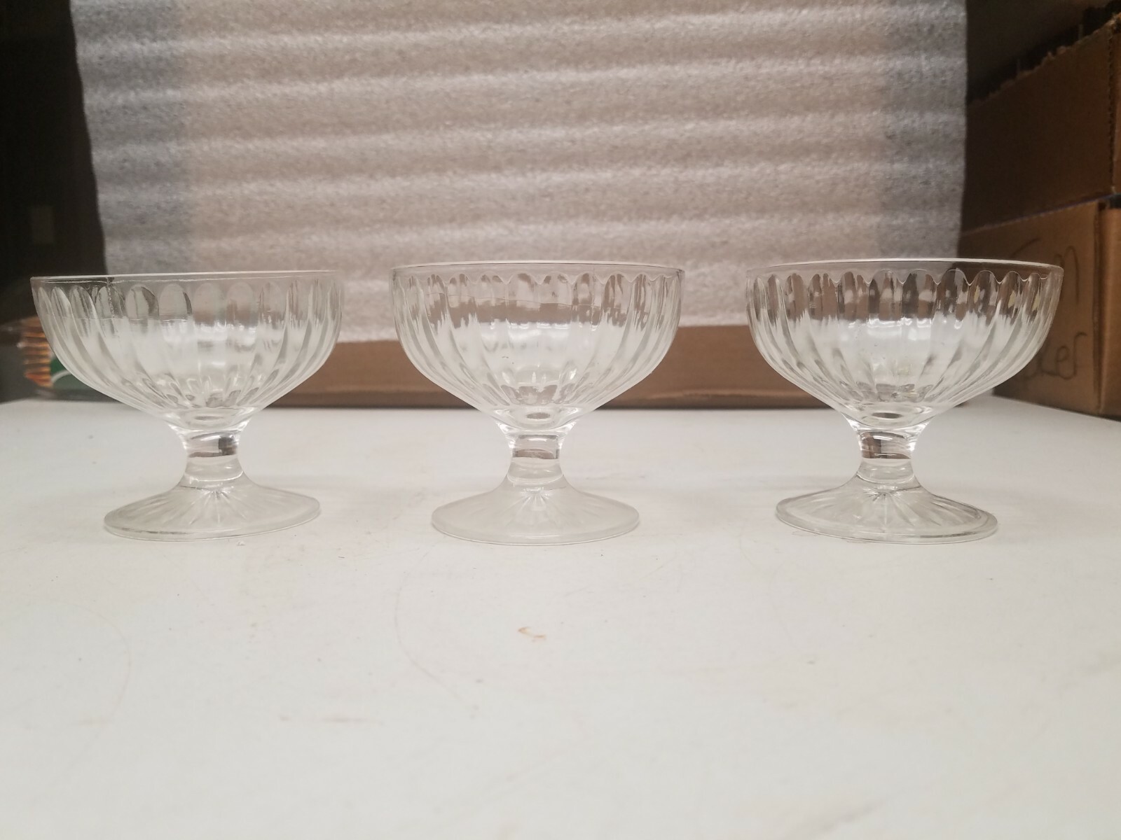Vintage Clear Glass Footed Sherbert Dishes Set of 3