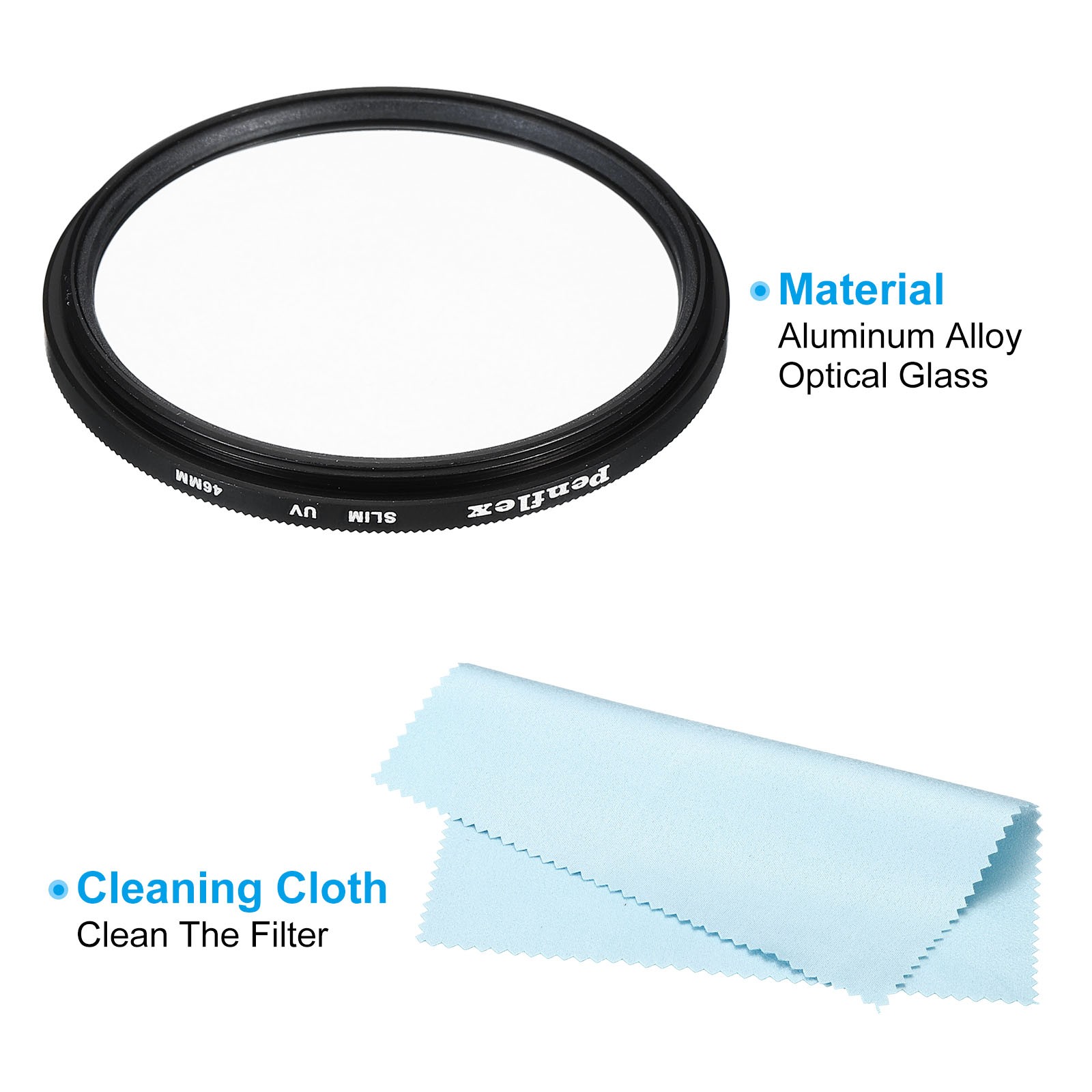 46mm UV Filter, 2 PCS Protection Filter Camera Lens Filter Optical 46mm