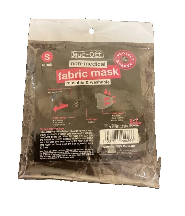 Filth Muc Off Fabric Mask Non Medical Reusable Washable BLK Small (1) 533043 S28