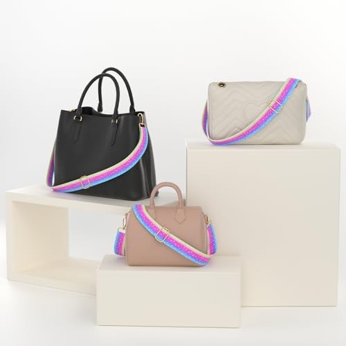Wide Shoulder Strap Purse Strap Adjustable Replacement Rainbow Mermaid
