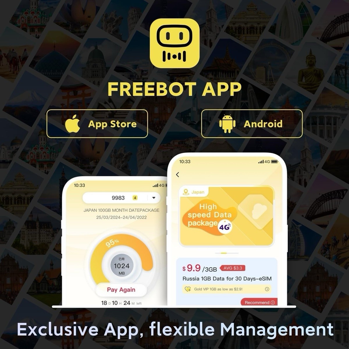 FREEBOT 4G LTE Mobile Hotspot Router - Open box
