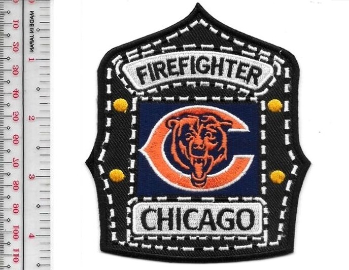 Chicago Fire Department CFD & Chicago Bears NFL Football Team  vel NO TARIFF