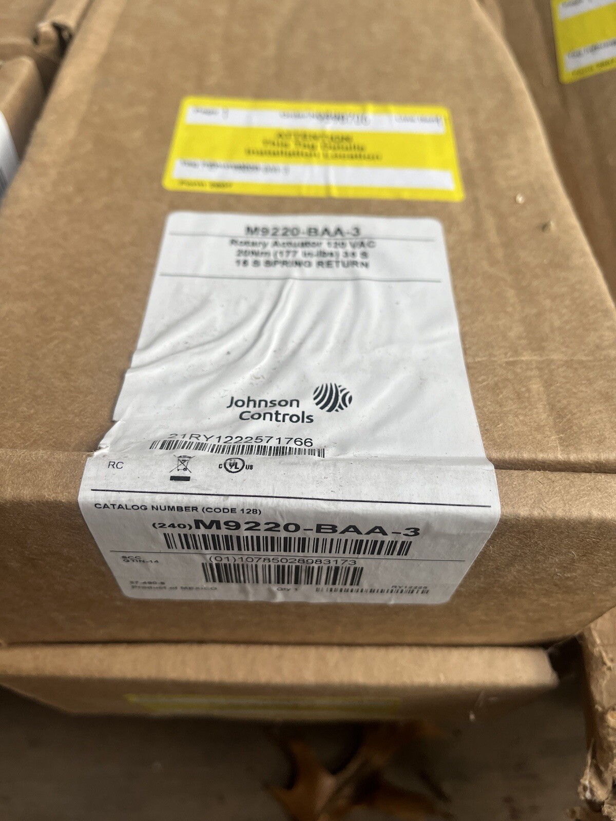 Johnson Controls M9220-BAA-3 120VAC Spring Return Damper Actuator