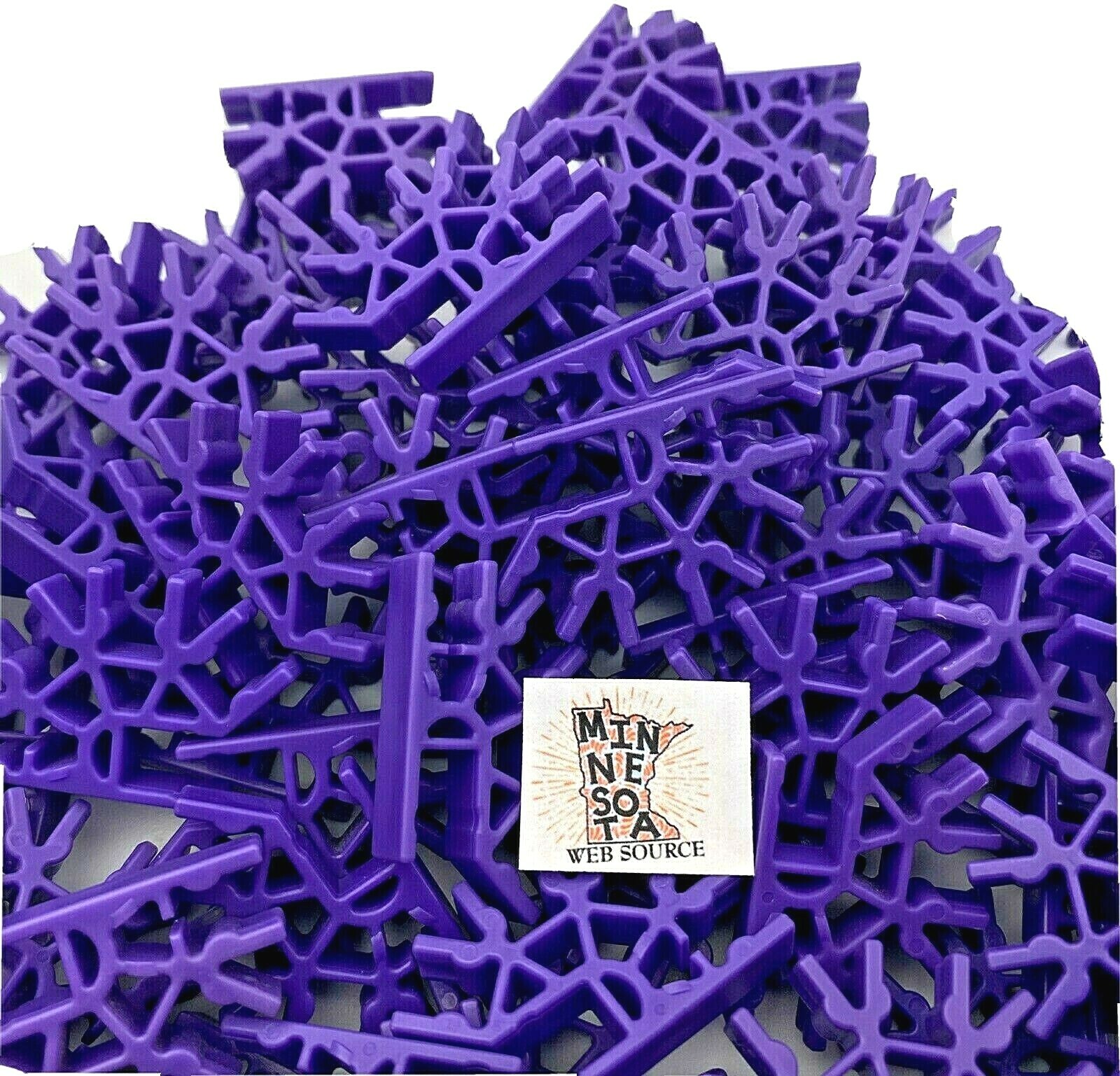 (100) K’NEX Purple 4‑Way 3D Connectors – USED OEM – Standard
