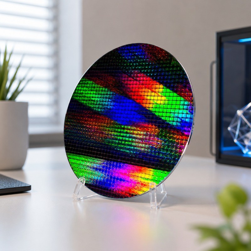 8 Inch Silicon Wafer with Stand Semiconductor Display Collection