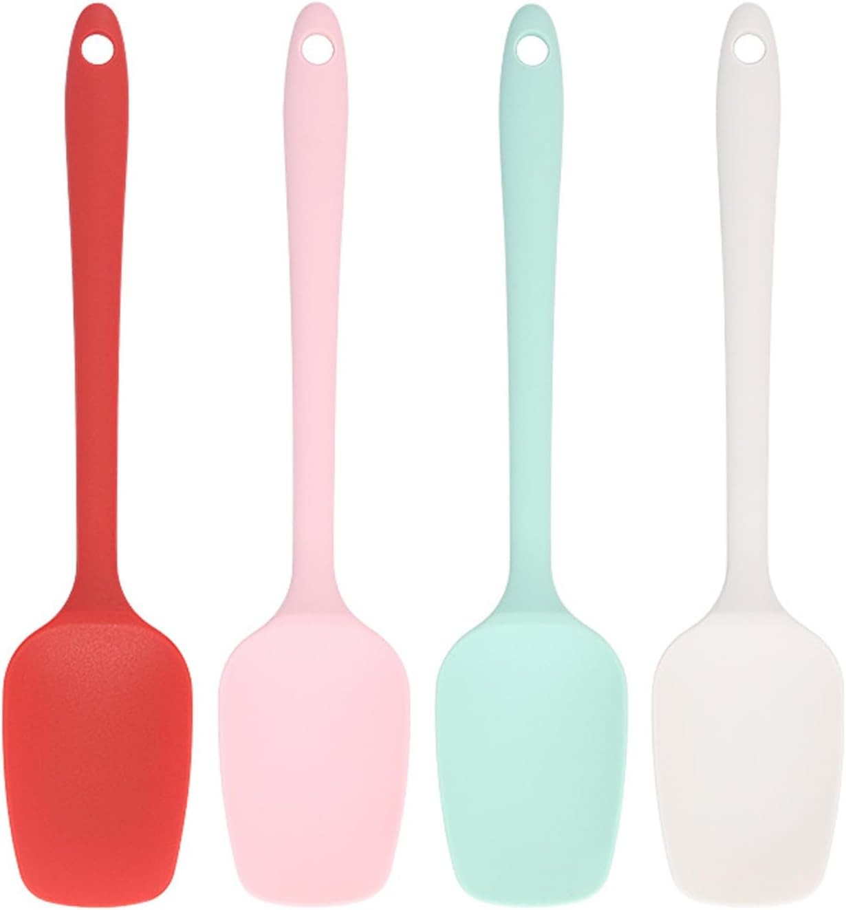 4 Pcs Spoonula Spatula Silicone Set - Heat Resistant Food Grade Flexible Spoon S