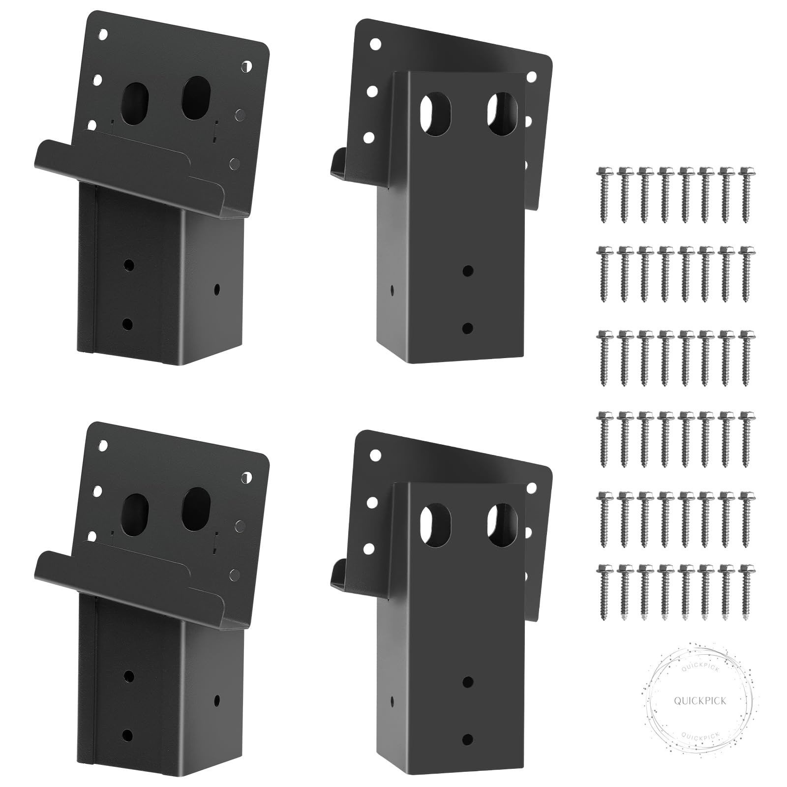 4 Pcs Black Deer Stand Brackets,Outdoor 4"x 4" Compound Angle Brackets for Deer