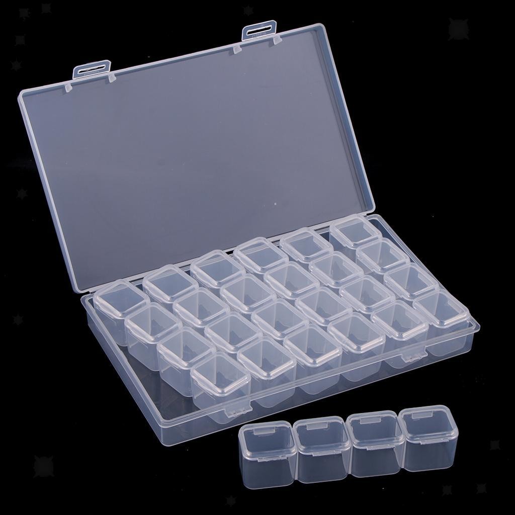 28pcs Transparent Cosmetic Storage Containers Lid Small Jars/Cups