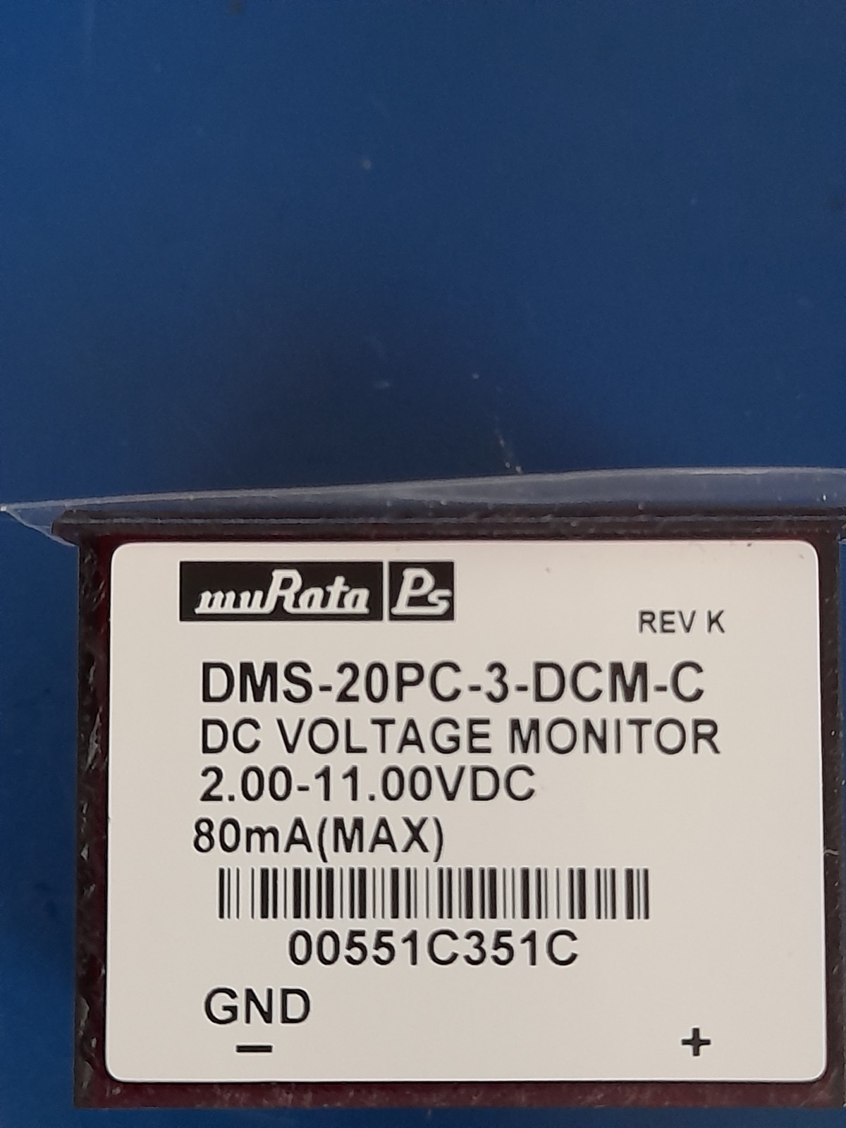 MURATA POWER DMS-20PC-3-DCM-C Digital Panel Meters 2-Wire Meter +2-11Vdc Red LED