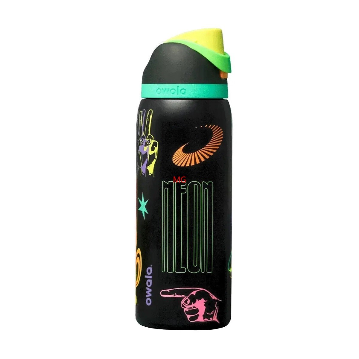 Owala 32oz FreeSip Birthday Bash Black Neon Limited Edition Bottle
