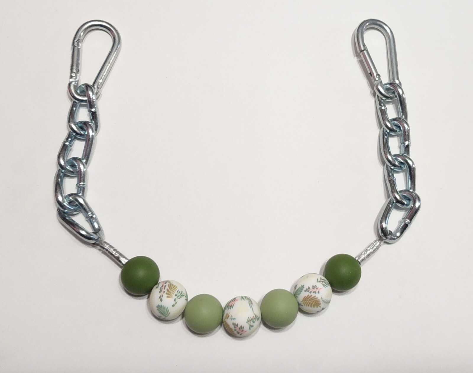BRAND NEW Green, White, & Floral Beaded Curb Strap by ALW Equine