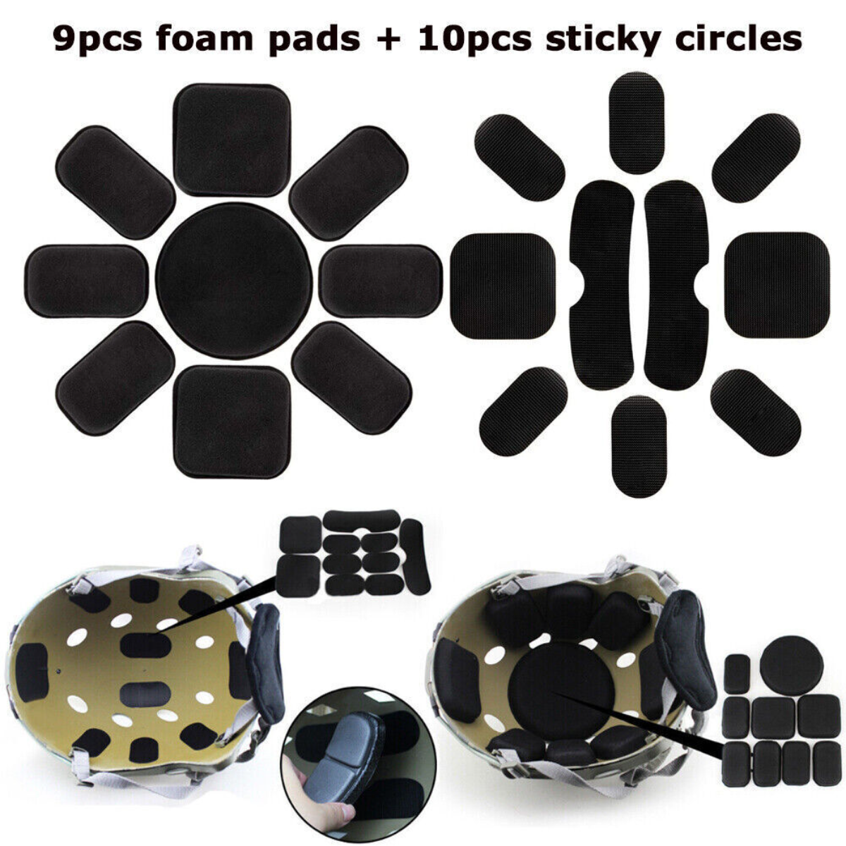 19Pcs/Set Helmet Replacement Foam Pads Kits for Fast Mich ACH USMC PASGT Helmet