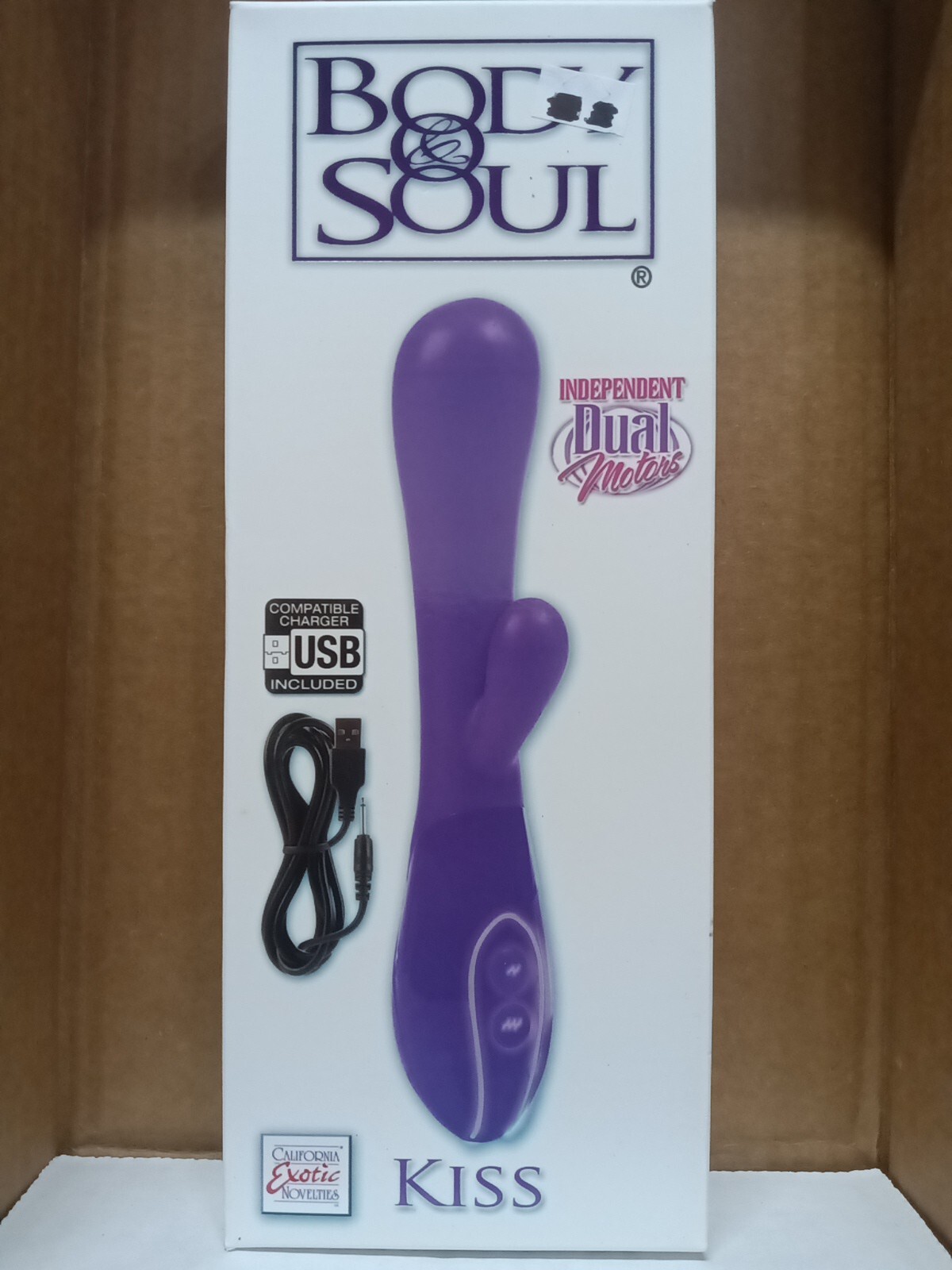 Body and Soul Kiss Purple Vibe Dual Motors USB Rechargeable Waterproof Body Safe