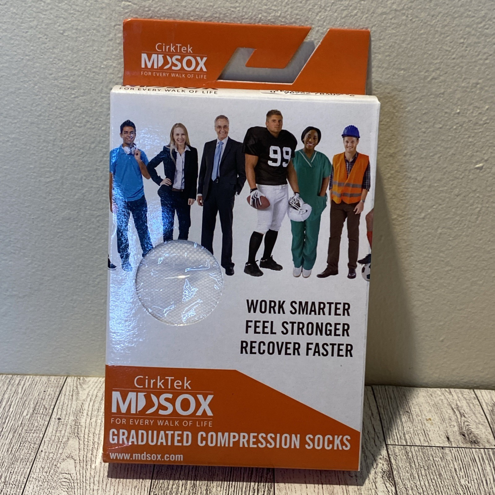 CirkTek MDSOX 20-30 mmHG Graduated Compression Socks Large White