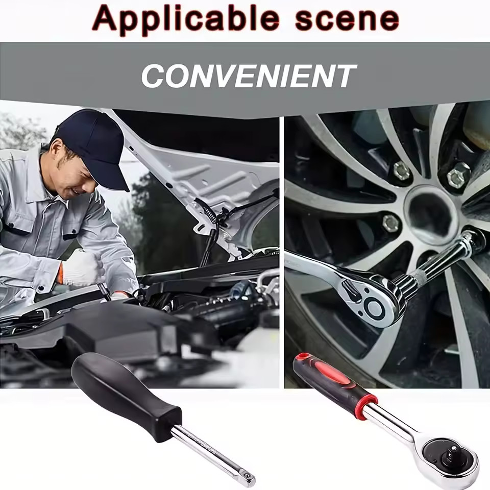 46PCS Socket Wrench Set – Ratchet & Torque Combo for Auto/Moto Repair
