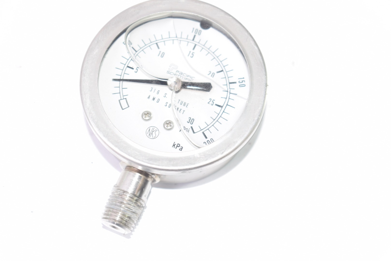 Pacific Scientific 0-30 PSI 316 SS Tube & Socket 0-200 kPa