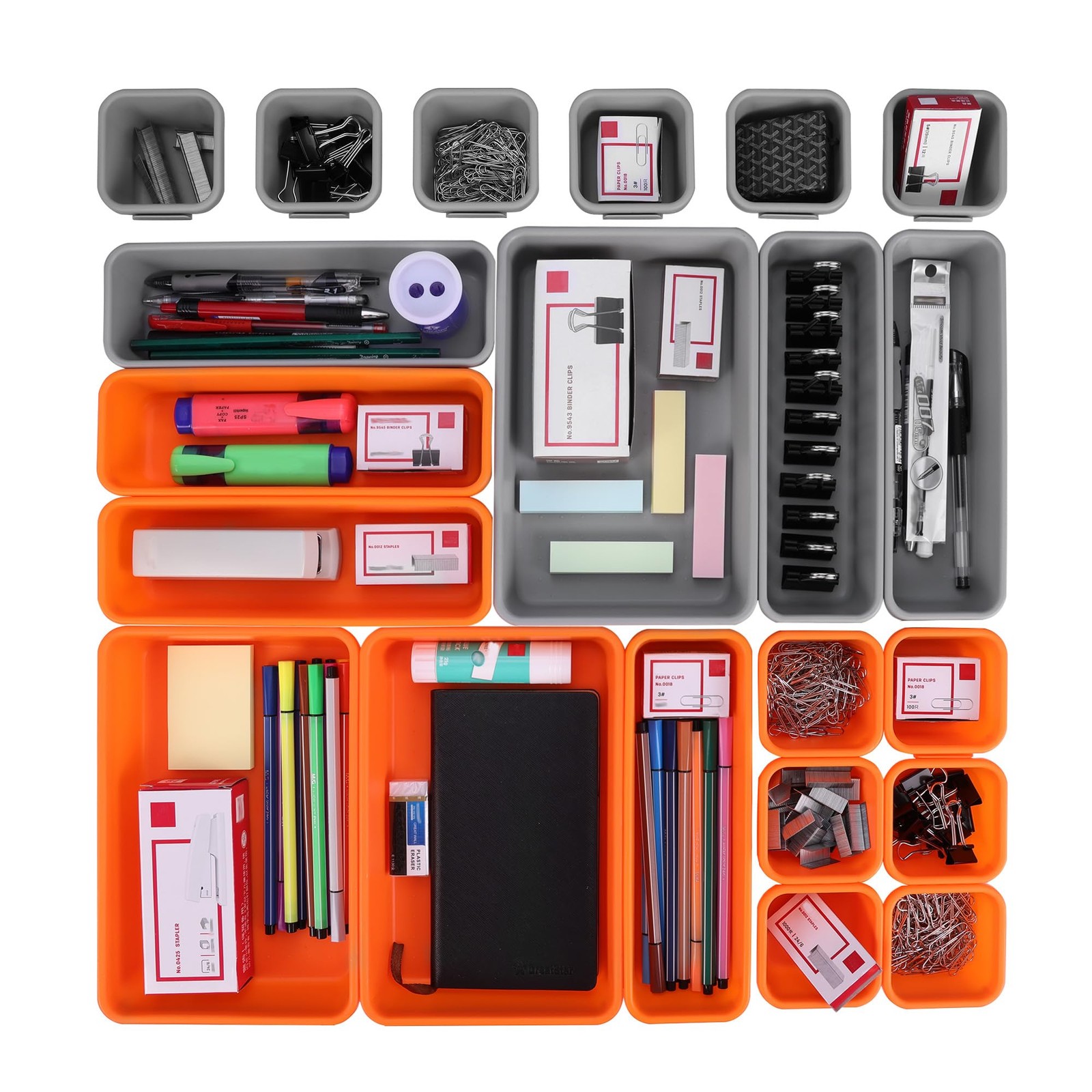 21 PCS Desk Drawer Organizer Set, PP Material Interlocking Drawer Organizer B...